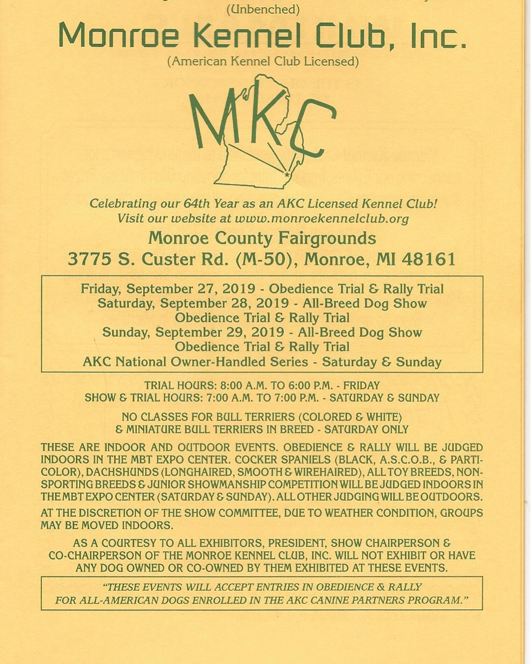 Monroe Kennel Club Dog Show Monroe Kennel Club